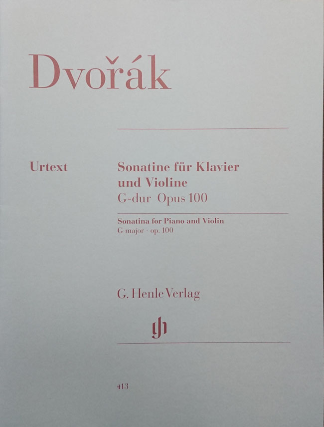 ヘンレ社 ドヴォルジャーク / バイオリンとピアノのためのソナチネ ト長調 Op.100 （原典版）（ヴァイオリン洋書） G. Henle Verlag ドボルザーク ドヴォルザーク　アントニーン