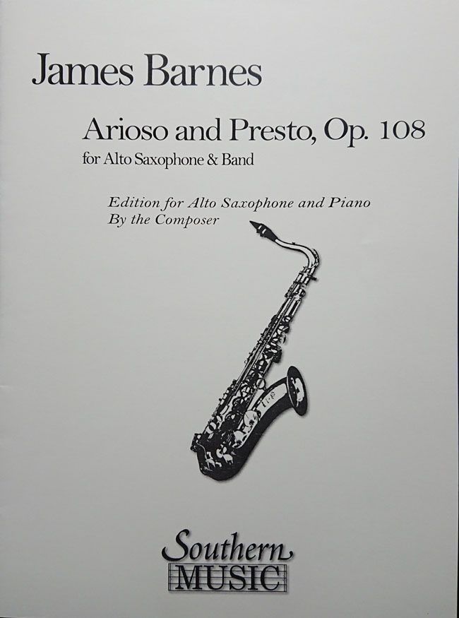 Southern Music Company バーンズ / アリオーソとプレスト Op.108 (サックス洋書) Southern Music Company ジェイムズ