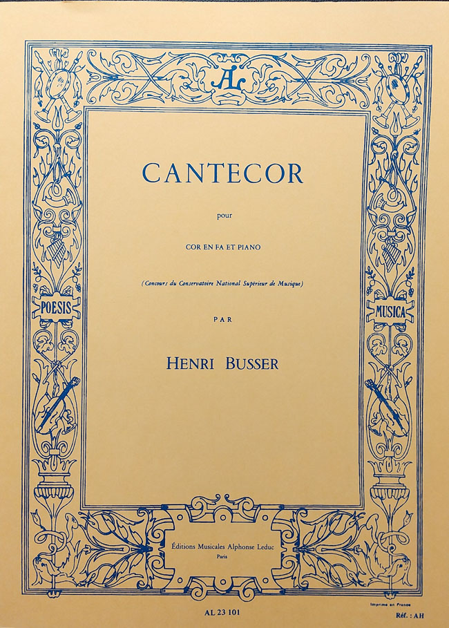 ルデュック社 ビュッセル / カントコル op. 77（ホルン洋書) Alphonse Leduc アンリ・ビュッセル ビュセール 管打コン