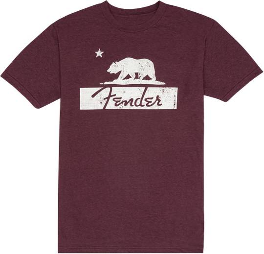 FENDER Fender Burgundy Bear Unisex T-Shirt, M フェンダー
