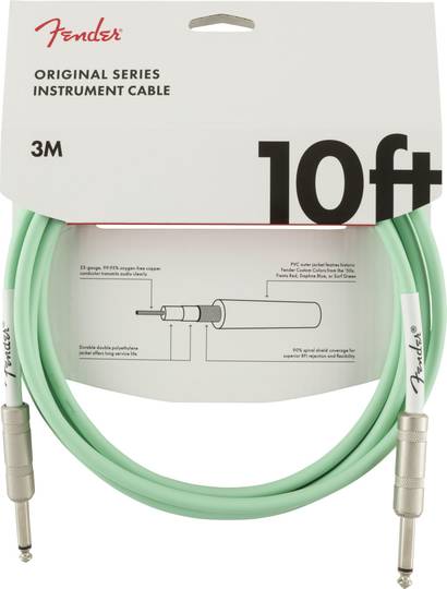 FENDER Original Series Instrument Cable, 10', Surf Green フェンダー