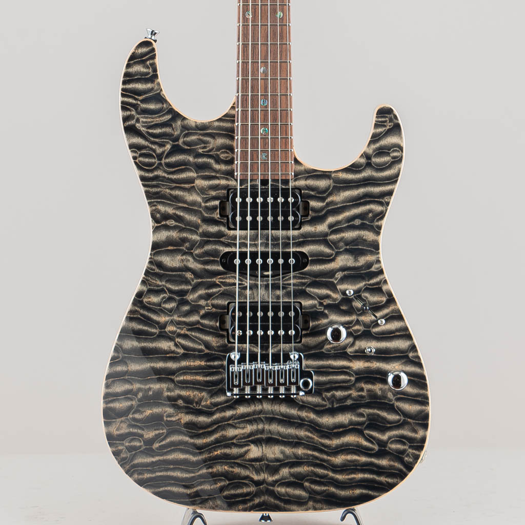 DST-22 Master Grade Quilt Maple top & Roasted Flame Maple Neck / Trans Black