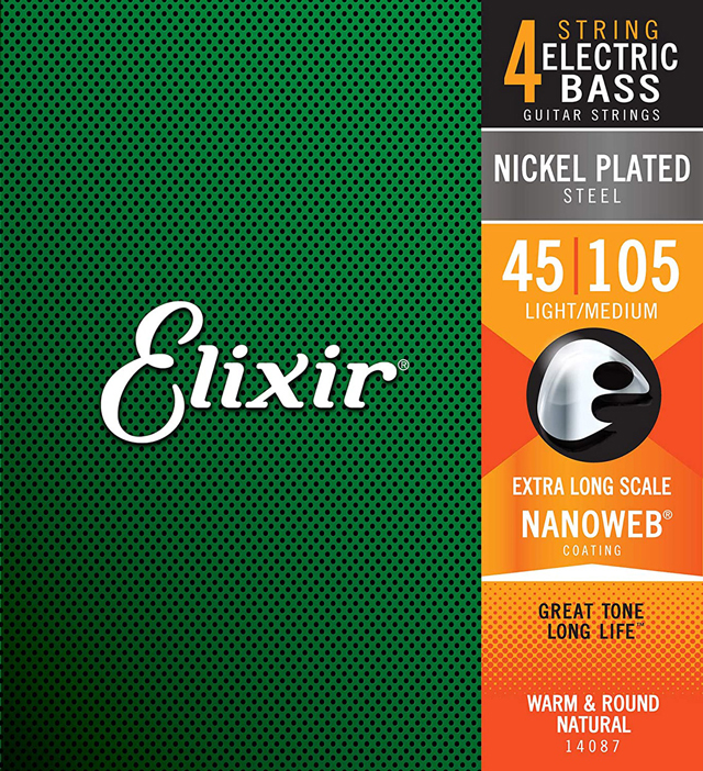 Elixir NANOWEB COATING / Nickel / Light/Medium / 45-105 / 14087 / EXTRA LONG SCALE エリクサー