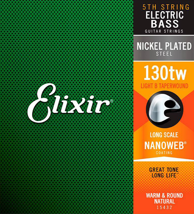 Elixir NANOWEB COATING / Nickel / Light B Taperwound / 130tw / 15432 / LONG SCALE エリクサー