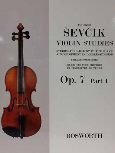 【ヴァイオリン教則本】セヴシック/トリルとダブル・ストップの予備練習　Op.7 パート1（弦楽器洋書）