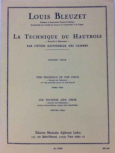 ルデュック社 ブルーゼ/オーボエの技法３(オーボエ洋書) Alphonse Leduc