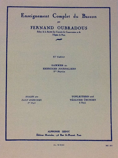 ルデュック社 ウーブラドゥス/音階と日課練習1巻(ファゴット洋書) Alphonse Leduc