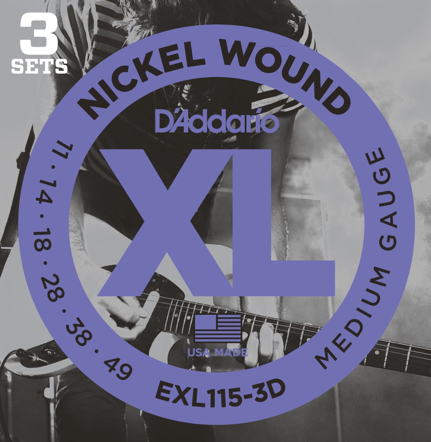 D'Addario EXL115-3D [Nickel Wound 11-49] 3セット ダダリオ