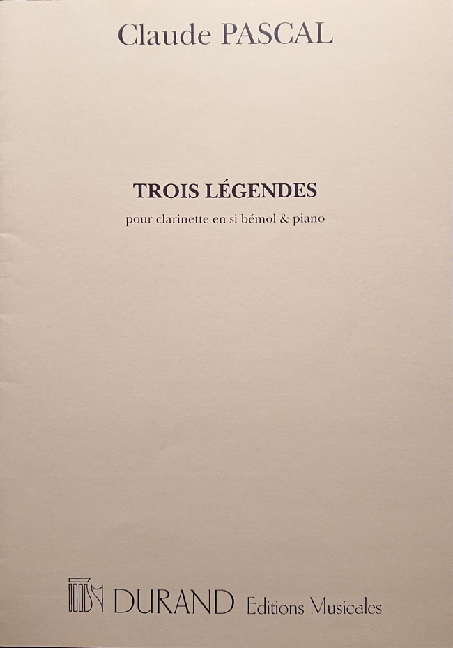 パスカル/3つの伝説(クラリネット洋書)