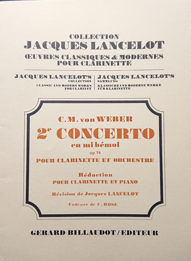 ウェーバー/協奏曲第二番変ホ長調(クラリネット洋書)