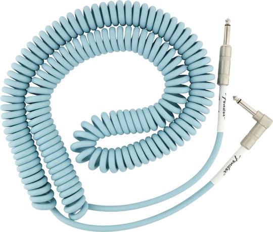 Original Series Coil Cable, Straight-Angle, 30', Daphne Blue