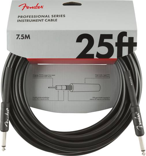 Professional Series Instrument Cable, Straight/Straight, 25', Black