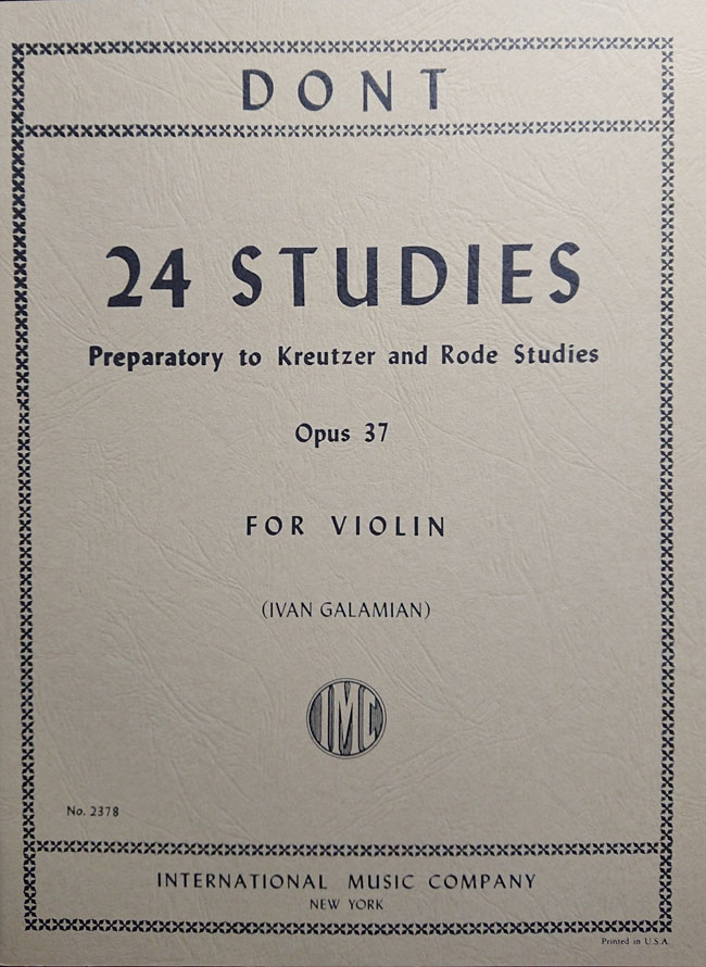 インターナショナル・ミュージック社 ドント / クロイツェルとロードへの24の準備的練習曲 Op.37 (ガラミアン校訂）（ヴァイオリン洋書） International Music Company ヤーコプ