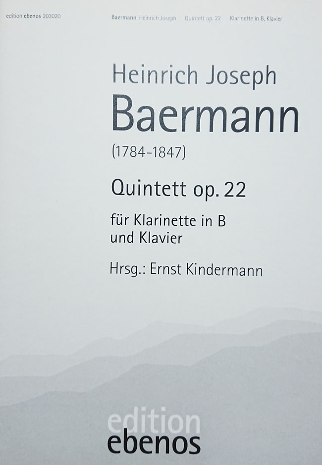 ベールマン / 五重奏曲 Op.22  (クラリネット洋書)