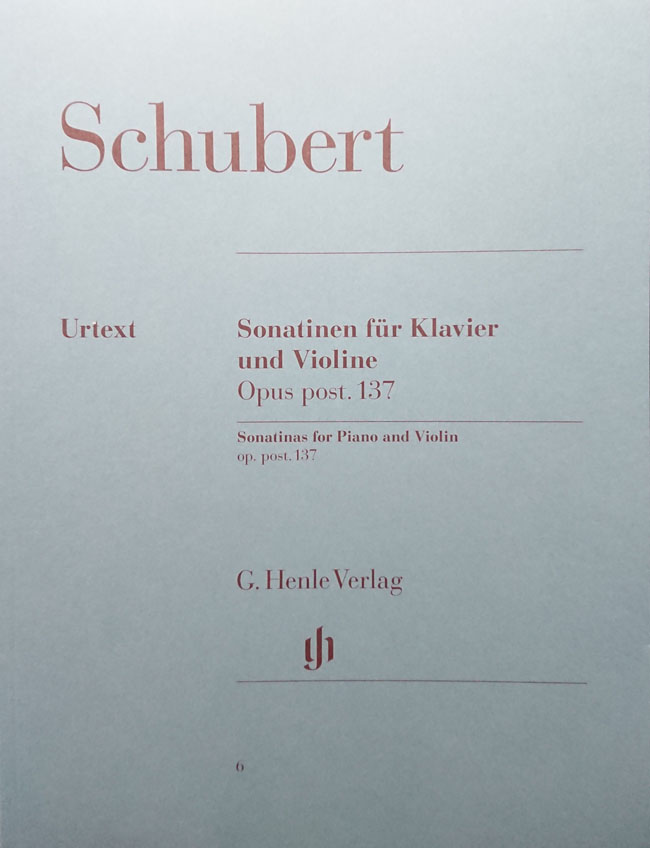 シューベルト/ヴァイオリンとピアノのためのソナチネ　Op.137/1-3 D384,385,408　（ヴァイオリン洋書）