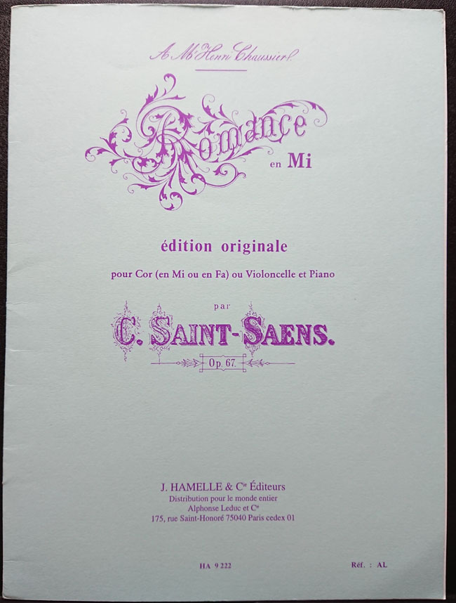 ルデュック社 サン＝サーンス / ロマンス Op.67(ホルン洋書) Alphonse Leduc シャルル・カミーユ・サン＝サーンス