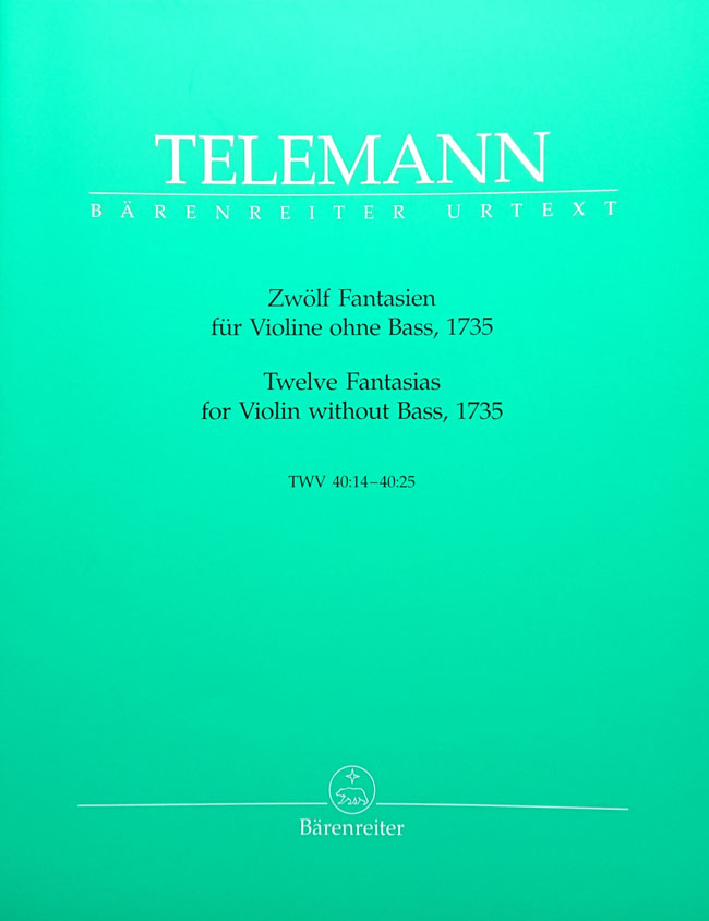 ベーレンライター社 テレマン/12の幻想曲　TWV40/14-25　(ヴァイオリン洋書) Barenreiter-Verlag