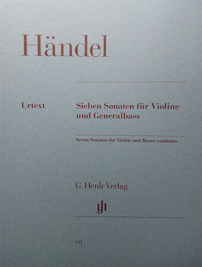 ヘンレ社 ヘンデル / 7つのソナタ Op.1/3.6.10.12-15 （原典版）（ヴァイオリン洋書） G. Henle Verlag ゲオルク・フリードリヒ・ヘンデル　Handel