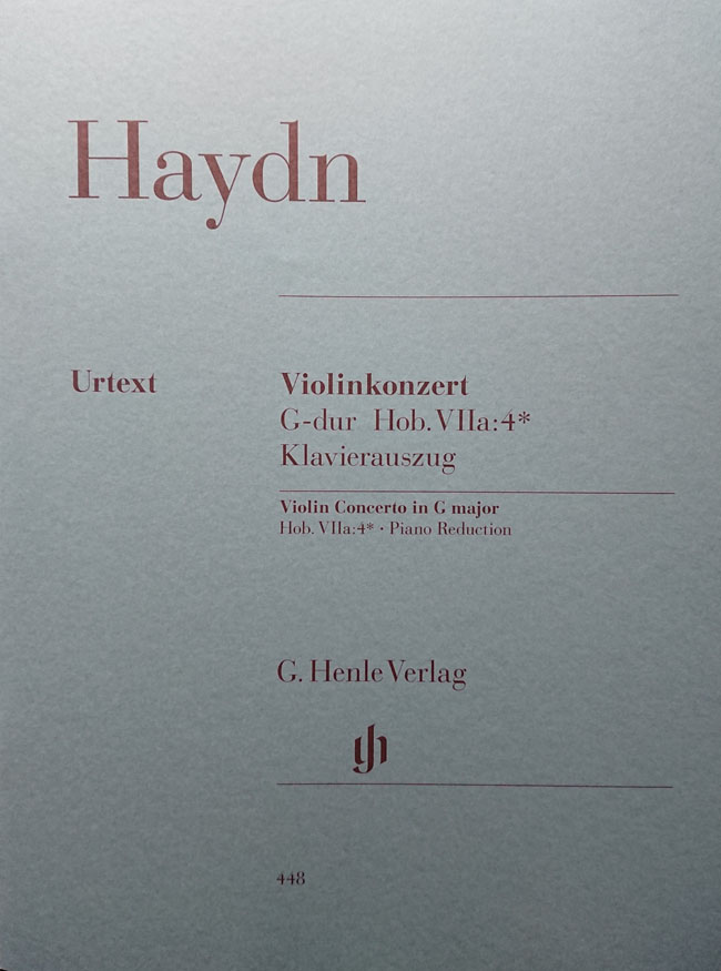 ハイドン / バイオリン協奏曲 第4番 ト長調 Hob.Ⅶa:4（ヴァイオリン洋書）