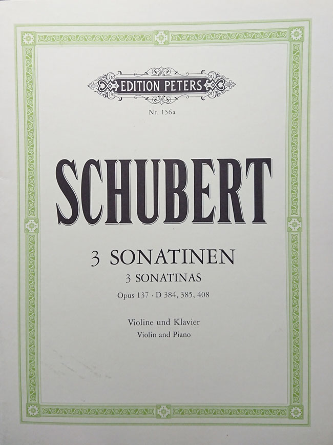 ペータース シューベルト/バイオリンとピアノのための3つのソナチネヴァイオリン洋書） ペータース