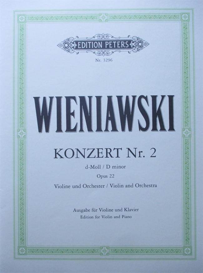 ヴィエニャフスキ/バイオリン協奏曲　第２番　ニ短調　Op.22(ヴァイオリン洋書)