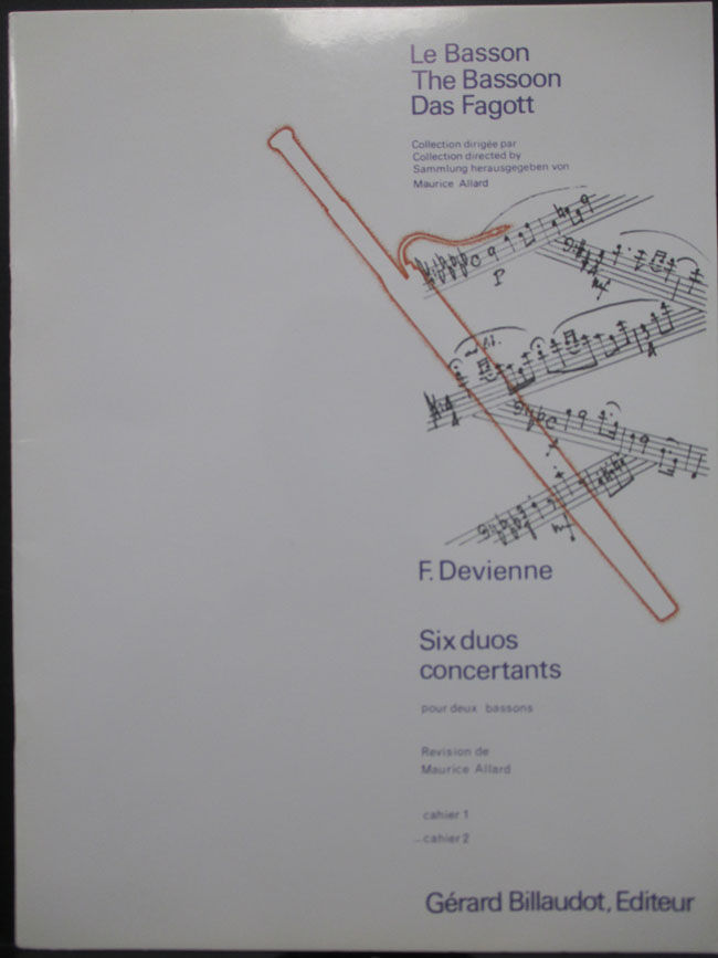 【2Fg】ドヴィエンヌ/6つの協奏的2重奏曲　第2巻(ファゴット2重奏洋書)