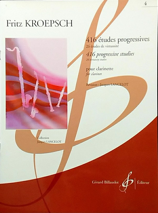 ビヨドー社 クレプシュ/416の漸進的練習曲、第４巻：26の練習曲、名人芸を習得するための（クラリネット教本） Gerard Billaudot
