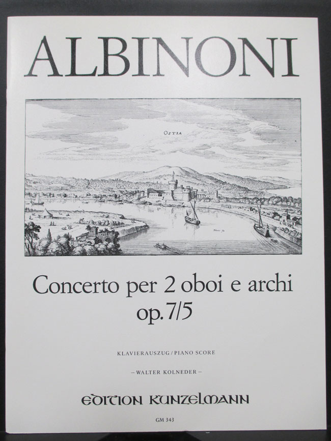 【2Ob+pf】アルビノーニ/協奏曲 Op.7/5 ハ長調(2オーボエ、ピアノ)