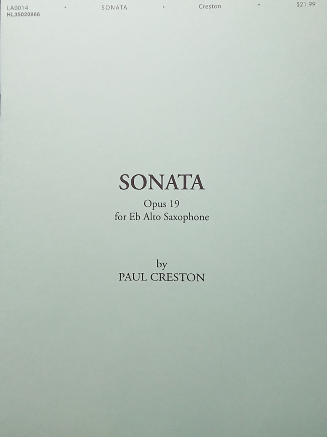 クレストン / サクソフォン・ソナタ Op.19 (サックス洋書)