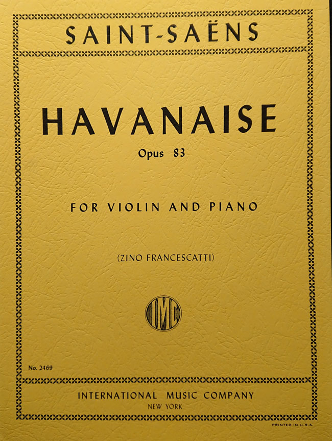 サン＝サーンス/ハバネラ（アヴァネーズ）　Op.83（ヴァイオリン洋書）