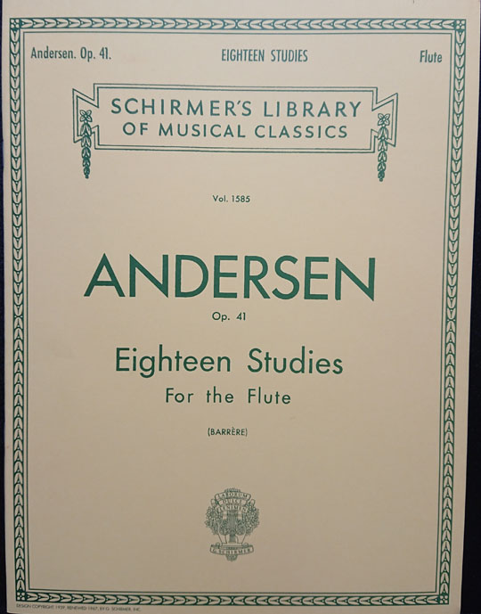 シャーマー社 アンデルセン / 18の練習曲 op. 41 (フルート洋書) E.C. Schirmer Music Co.