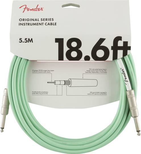 Original Series Instrument Cable, 18.6', Surf Green