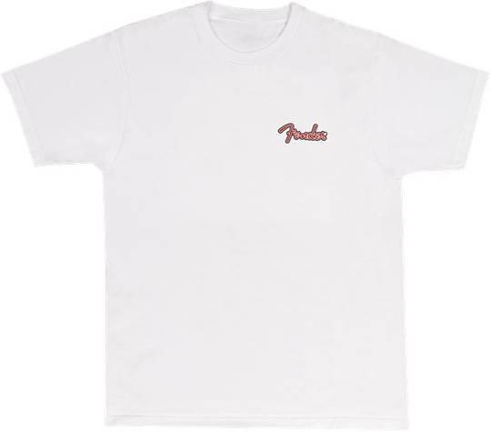 FENDER Spaghetti Logo Globe T-Shirt, Wht L フェンダー