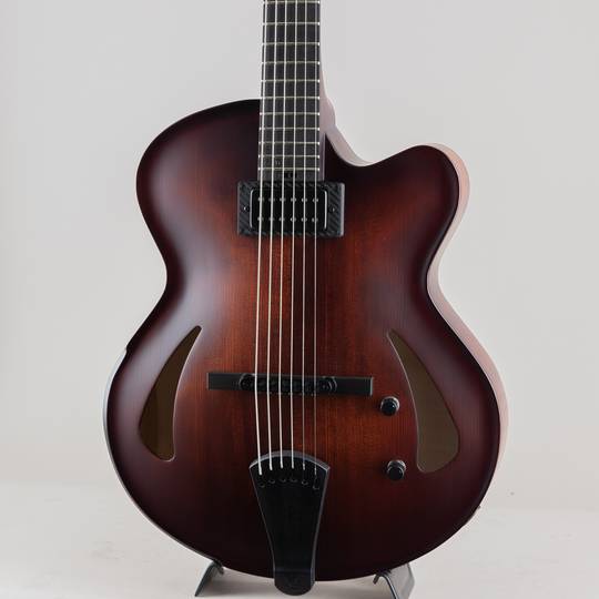 Victor Baker Guitars Model 15 Full-Hollow Brown Sunburst Satin Catseye Soundholes 1 pickup Black hardware ヴィクター ベイカー サブ画像8