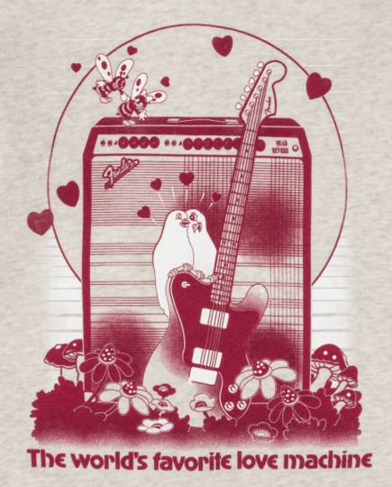 FENDER Fender Women's Love Sweatshirt, Oatmeal and Maroon, L フェンダー サブ画像1