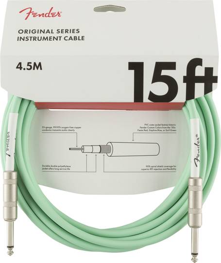 FENDER Original Series Instrument Cable, 15', Surf Green フェンダー