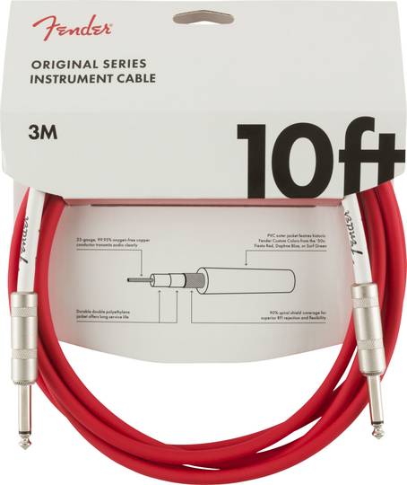 FENDER Original Series Instrument Cable, 10', Fiesta Red フェンダー