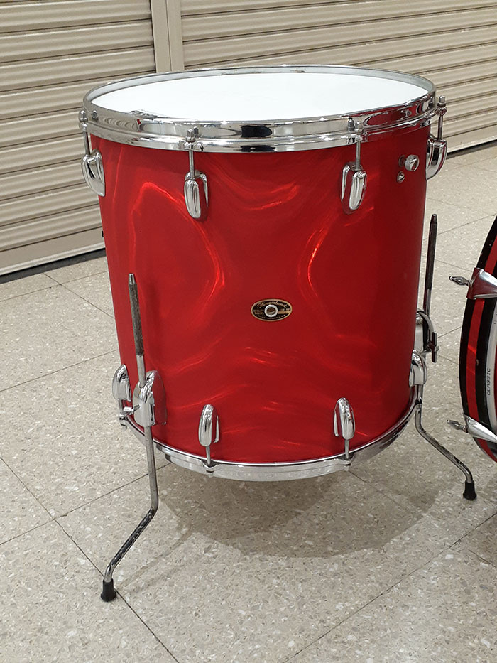 Slingerland 【VINTAGE】66' Modern Solo Outfit Red Satin Flame 3pc Set 20 12 16 さらに12Tom付属 スリンガーランド サブ画像4