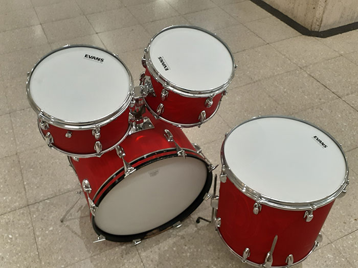 Slingerland 【VINTAGE】66' Modern Solo Outfit Red Satin Flame 3pc Set 20 12 16 さらに12Tom付属 スリンガーランド サブ画像9