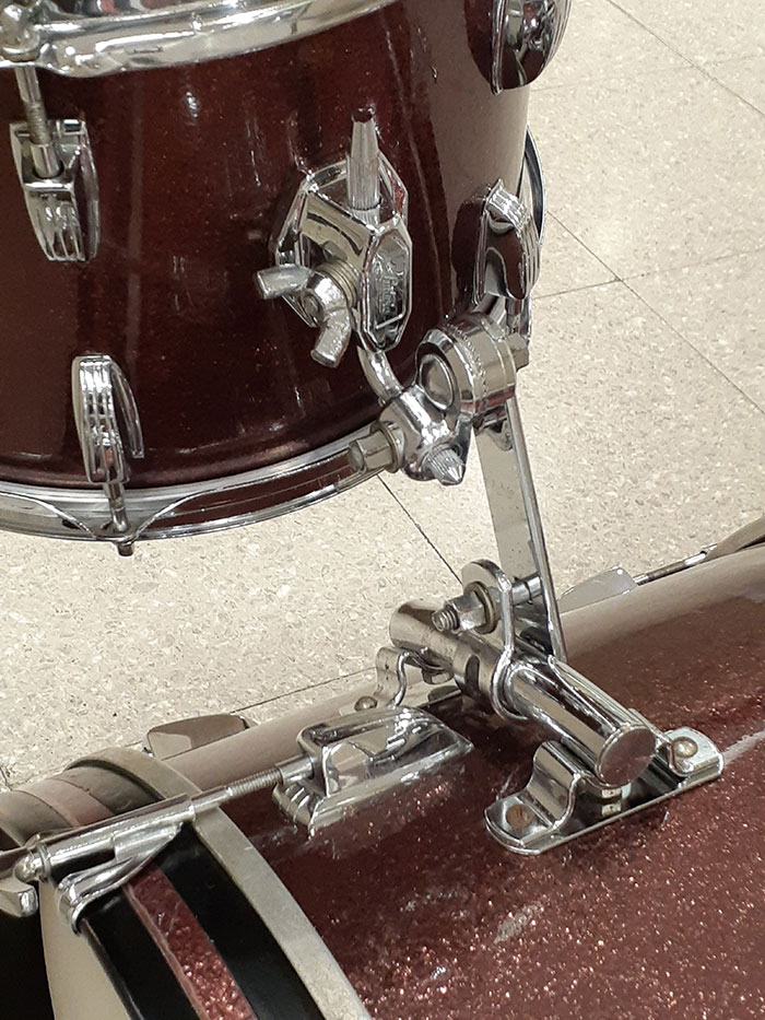 Ludwig 【VINTAGE】68' Downbeat  Sparkling Burgundy Pearl 3pc Set 20,12,14 , Cymbal Holder付属 ラディック サブ画像2