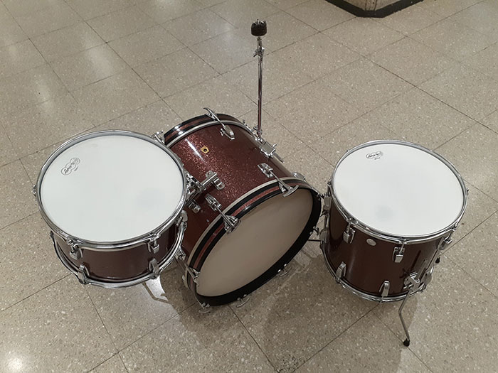Ludwig 【VINTAGE】68' Downbeat  Sparkling Burgundy Pearl 3pc Set 20,12,14 , Cymbal Holder付属 ラディック サブ画像6