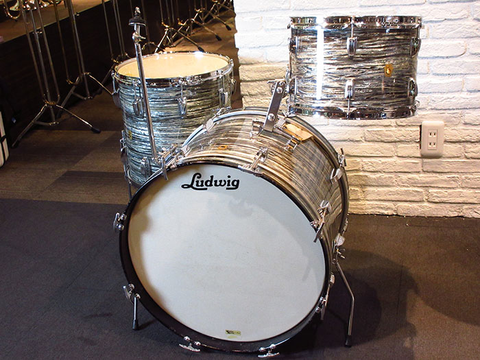 Ludwig 【VINTAGE】1961' DownBeat Oyster Blue Pearl 20 12 14 Factory Matched ラディック サブ画像1
