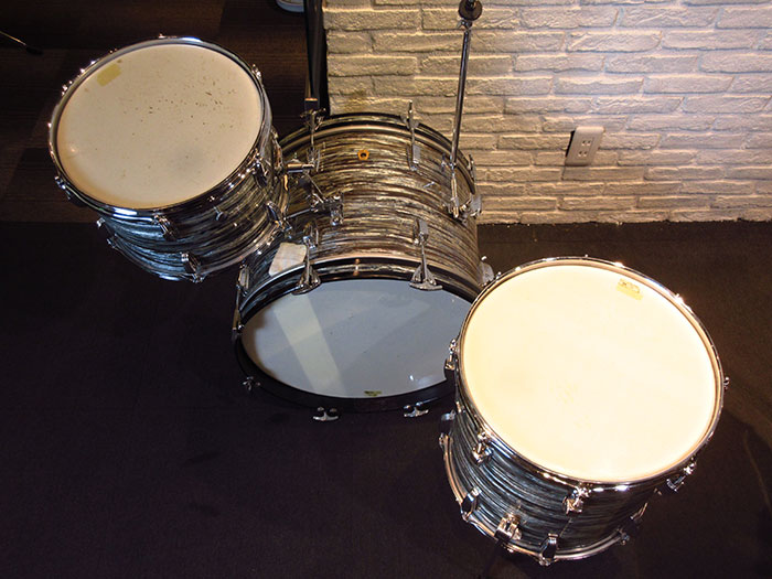Ludwig 【VINTAGE】1961' DownBeat Oyster Blue Pearl 20 12 14 Factory Matched ラディック サブ画像9
