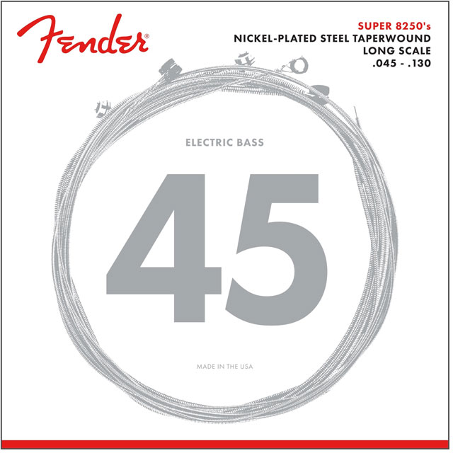Fender 8250 Bass Strings Nickel Plated Steel Taper Wound 45-130