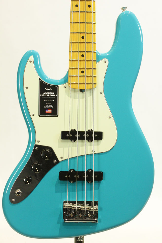  American Professional II Jazz Bass Left-Hand Miami Blue / Maple