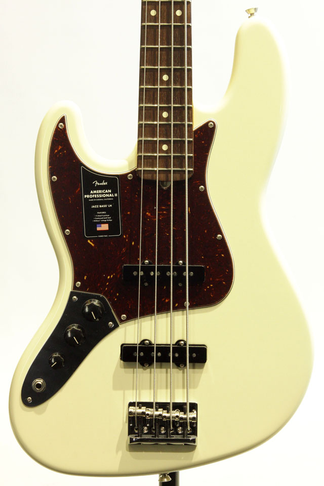  American Professional II Jazz Bass Left-Hand Olympic White / Rosewood