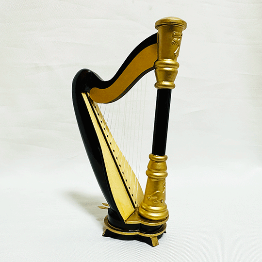 ミニチュア楽器 ハープ (14cm)
