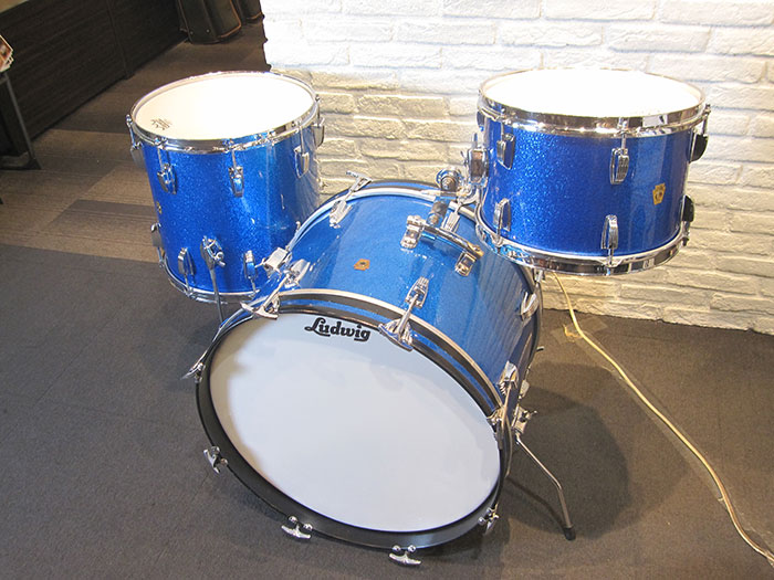Ludwig 【VINTAGE】Early 60's DownBeat Kit Sparkling Blue Pearl 20 12 14 COB Hoops ラディック サブ画像1