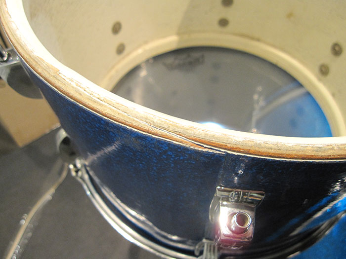 Ludwig 【VINTAGE】Early 60's DownBeat Kit Sparkling Blue Pearl 20 12 14 COB Hoops ラディック サブ画像6