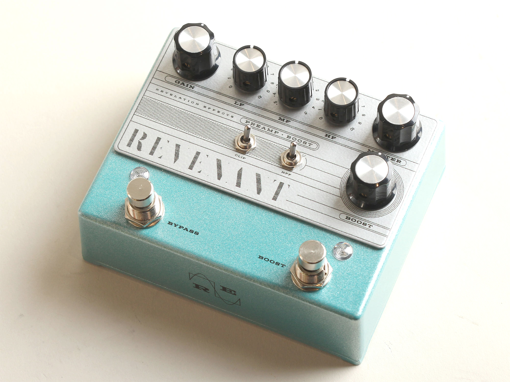 Revelation Effects REVENANT Preamp-Boost V1.2 -Teal Sparkle with Silver face plate- (Limited) レベレーションエフェクト サブ画像1